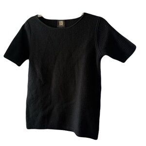 Madeline Black Short Sleeve Wool Tee